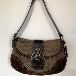 Authentic Brown Coach saddle bag